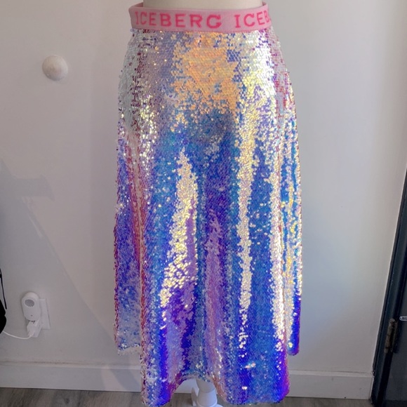 New ICEBERG Shimmering Sequin Midi Skirt - new with tags - EU 40 (Size 6) - Picture 10 of 11